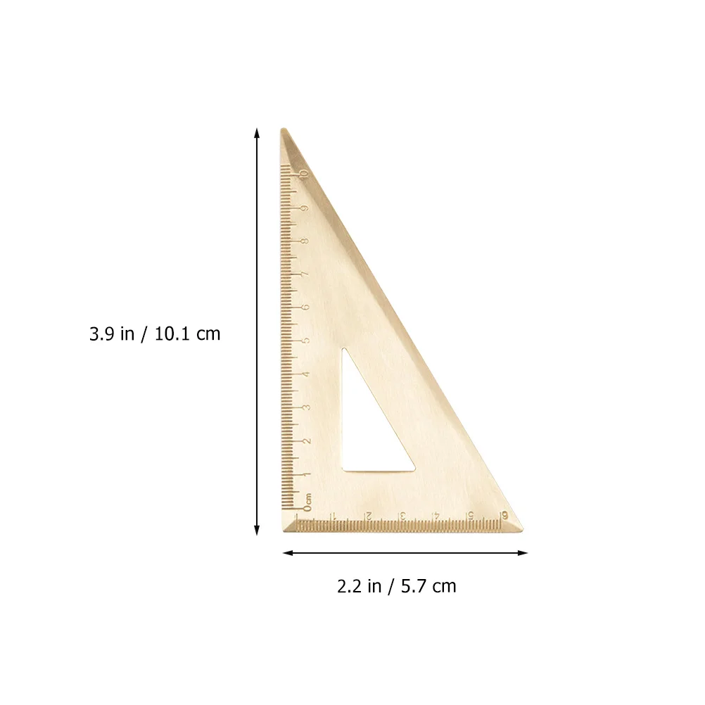 1Set Brass Drawing Measurement Ruler Set Triangle Protractor Straightedge Accurate Scales Portable School Office
