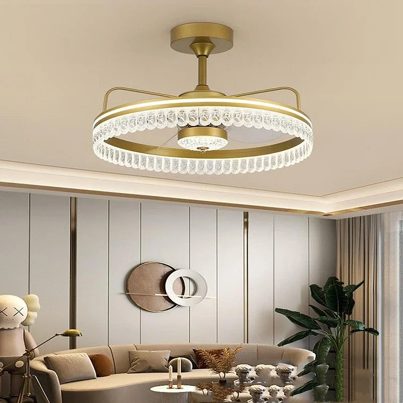 Modern Luxury Remote Control Fan Light Indoor Creative Ceiling Light With Fan Living Room Bedroom Restaurant Decoration Fan Lamp