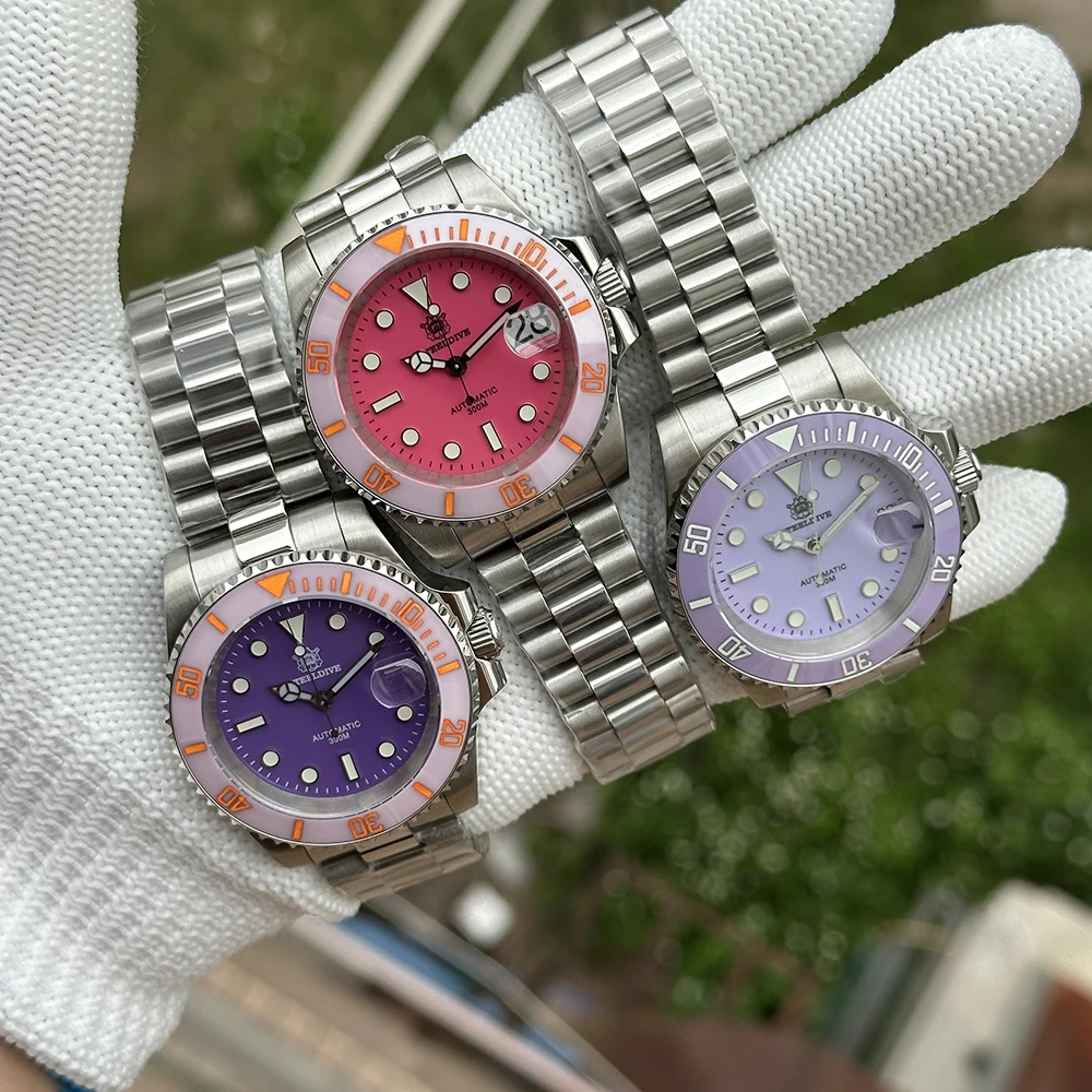 

Мужские дайверские часы STEELDIVE, 40,5 мм, автоматические механические наручные часы, 30 бар, водонепроницаемые, BGW-9, со светящимся сапфиром, NH35, безель с 120 кликами