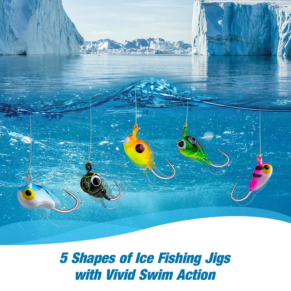 Goture Jig Bonic luminoso pesca hielo vinilo con natación viva - imagen 5