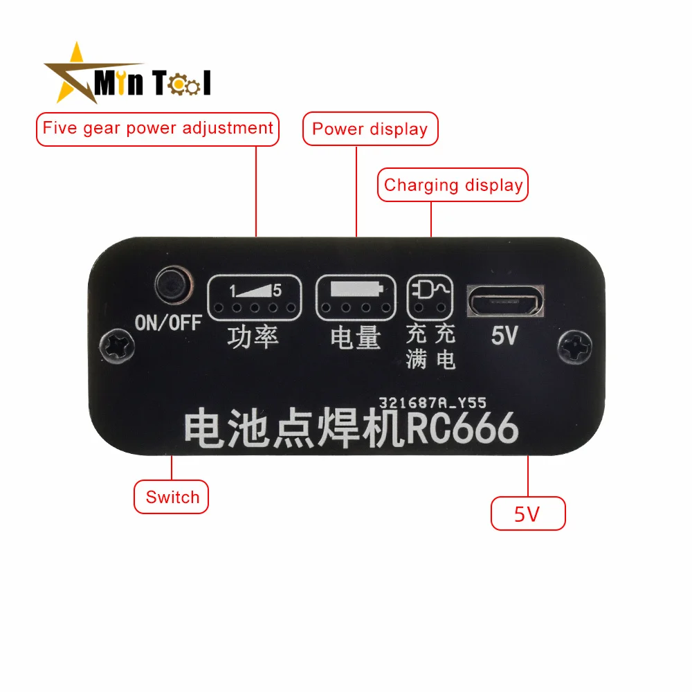 9 Gears Spot Welder Adjustable Handheld Spot Welding Machine Charge Lithium Battery Spot Welder for 18650 Battery