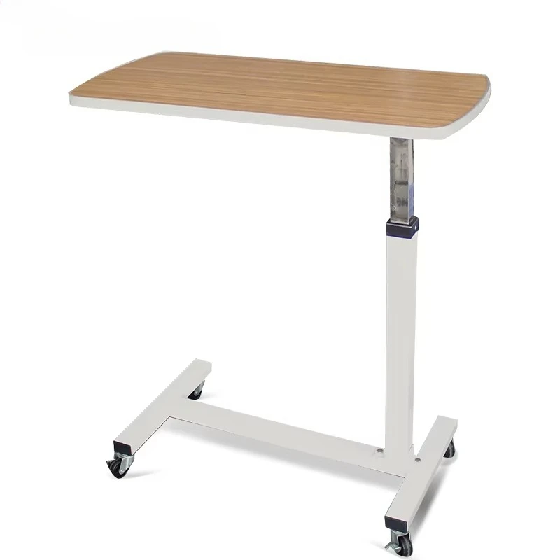 Hospital Wooden Movable Adjustable Overbed Table