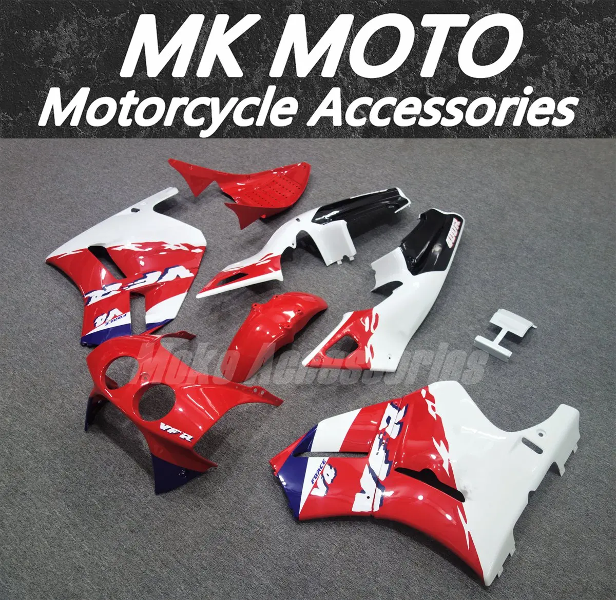 Moke moto Motorcycle Fairings Kit Fit For VFR400 NC30 1989 1990 V4 Bodywork Set High Quality Abs White Blue Red Blue
