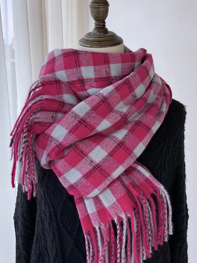 New Fashion Sweet Vintage Scarf Headscarf Winter Women Ladies Men Preppy Plaid Scarve Warm Pashmina Mujer Female Male Wrap Shawl