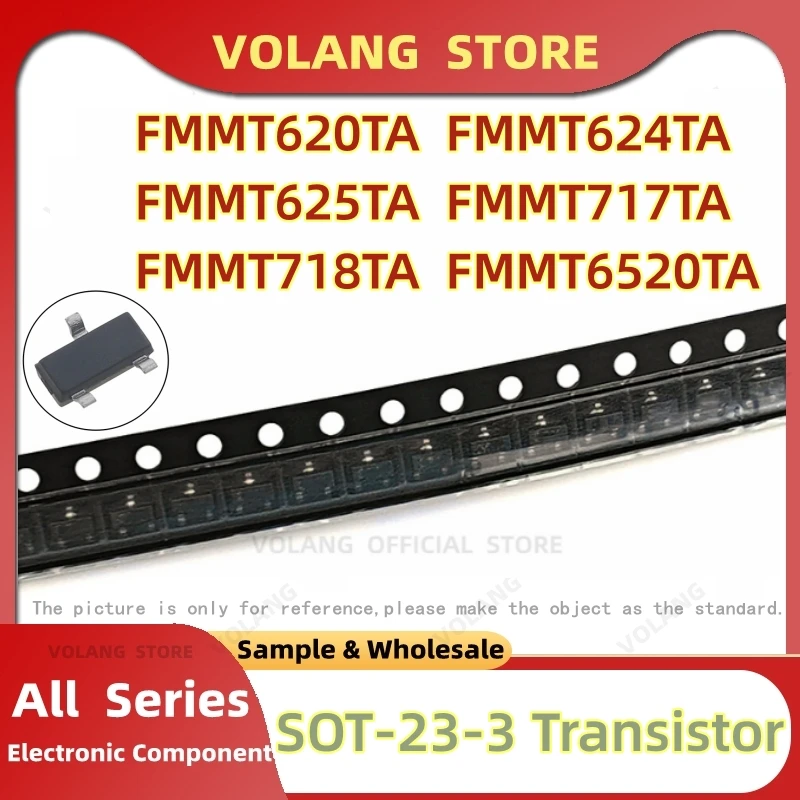 5Pcs /Lot SMD BJT 625mW Bipolar Junction Transistor SOT-23-3 FMMT620TA  FMMT624TA FMMT625TA  FMMT717TA FMMT718TA  FMMT6520TA