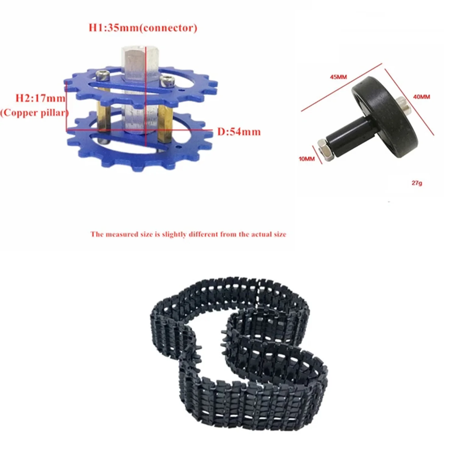 Zestaw do kół do 33mm toru silnika + koła łożyskowane + koło napędowe akcesoria YP100 śledzone podwozie robota RC Smart Car DIY Kit