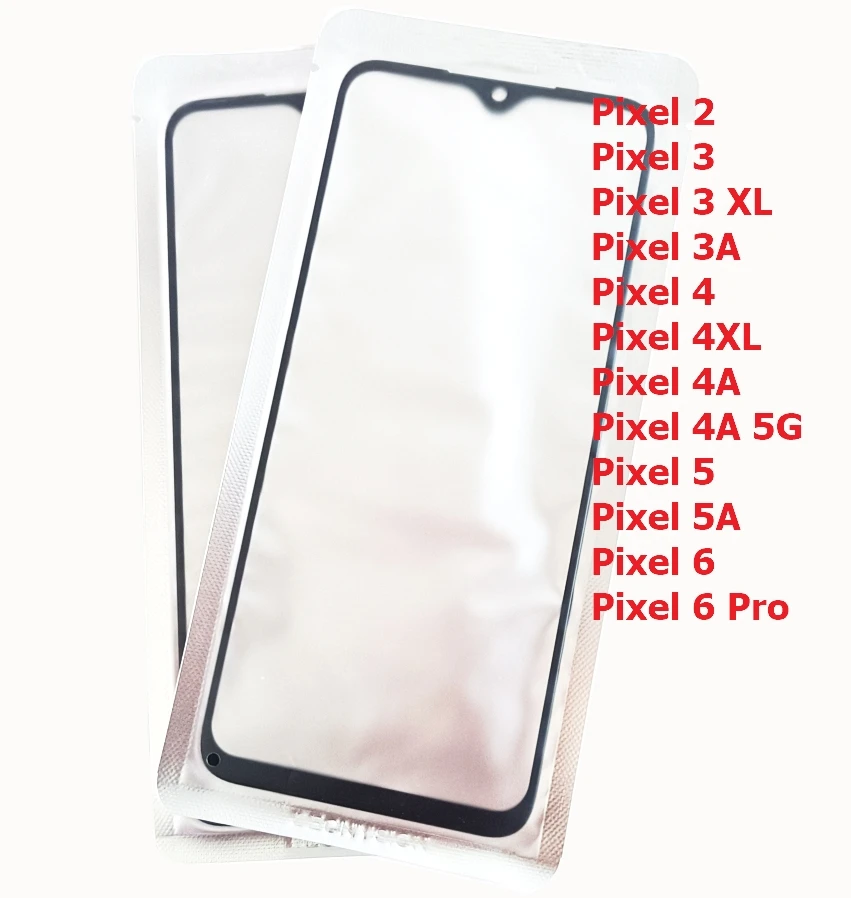 10Pcs Front Outer Glass Lens With OCA Film Touch Panel Cover For Google Pixel 7 6 Pro 5 4XL 5A 4A 5G Pixe 4 3 3XL 3A 3XL