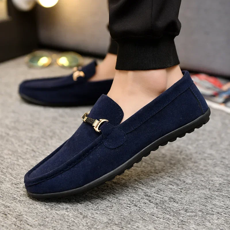 

New 2025 Spring Bean Shoes for Men's Versatile Casual Korean Lefu Shoes Flat Bottom Driving walking Trendy Cloth Shoes