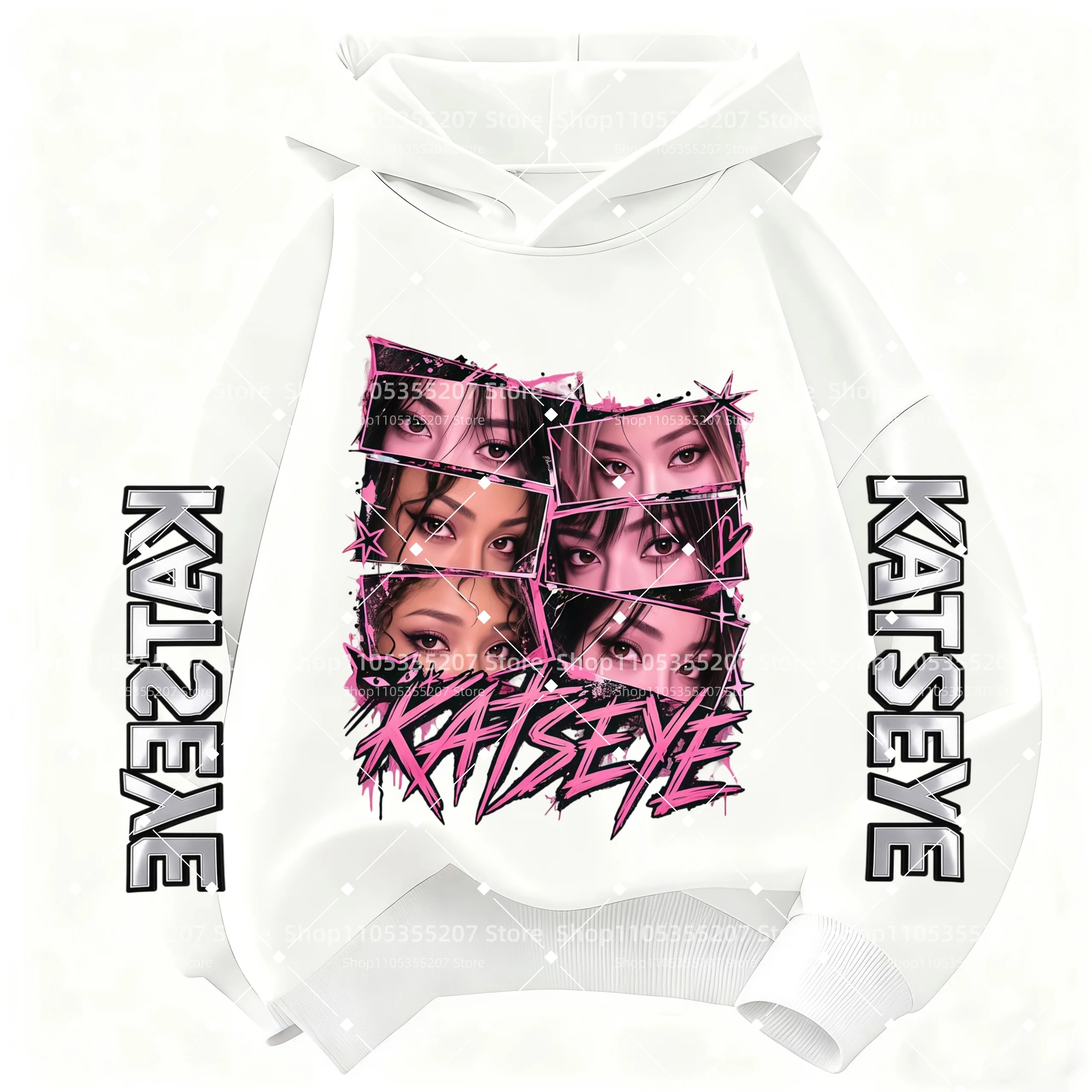Girls Katseye Kpop Merch Hoodie KIDS Long Sleeve Sweatshirt Trendy OOTD Autumn Winter Sleeve Print Casual Hooded Pullover Tops