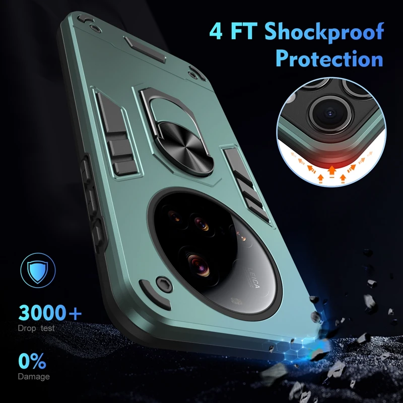 Shockproof Armor Lens Camera Case For Xiaomi 15 Ultra Mi 15 Pro 5G Stand Holder Ring Back Cover For Xiaomi 15 Fundas