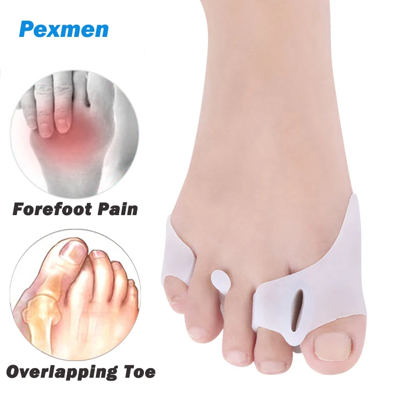 

Pexmen 2/4Pcs Soft Gel Forefoot Pads Spreader Bunion Corns Overlapping Toe Separator Foot Cushions Hallux Valgus Protectors