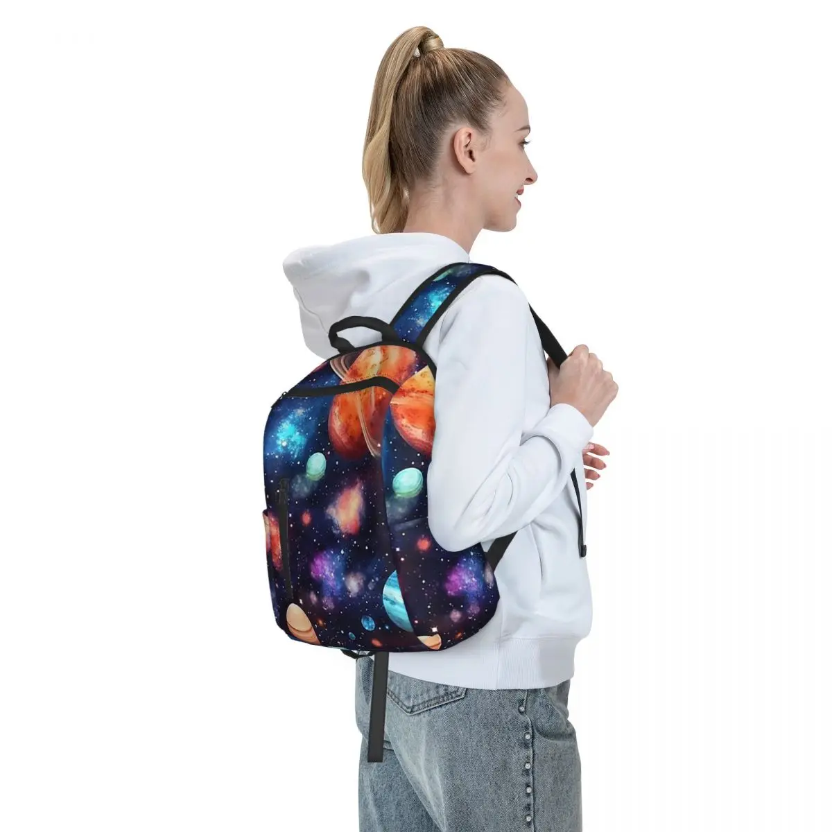 Solar System Space Planets Universe Student Backpack School Bag Hiking Travel Daypack for Men Women Bookbag Shoulder Bags