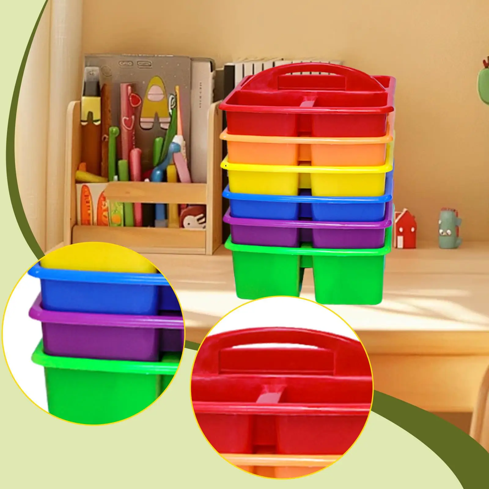 6 Pieces Classroom Storage Boxes Storage Bins Portable Toiletries Organizer for