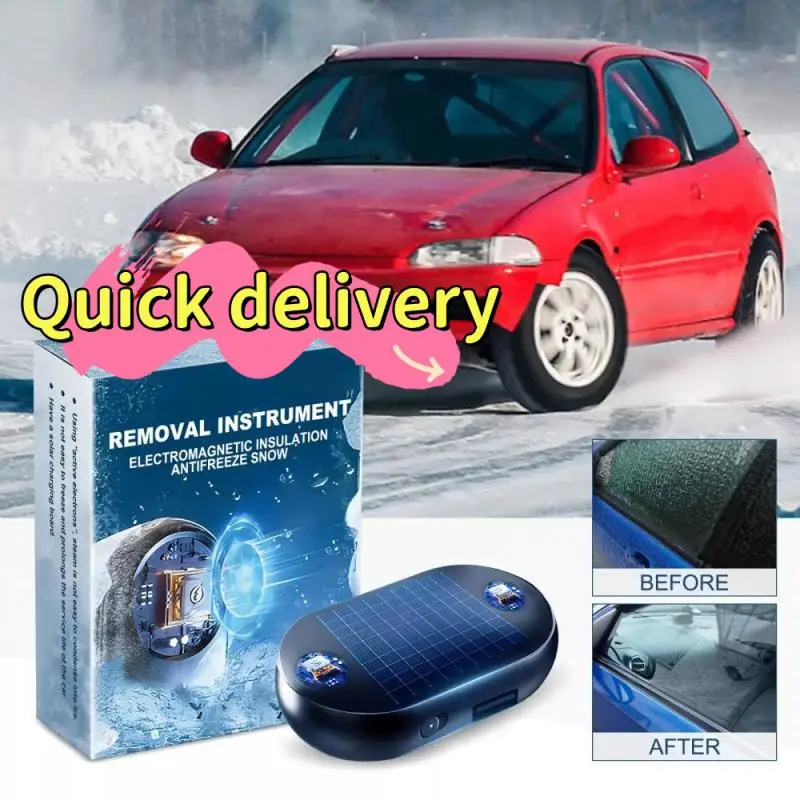 Solar/USB Antifreeze Snow Removal Instrument Active Electrons Car Window Anti-Freezing Tool Molecular Interference Snow Remover