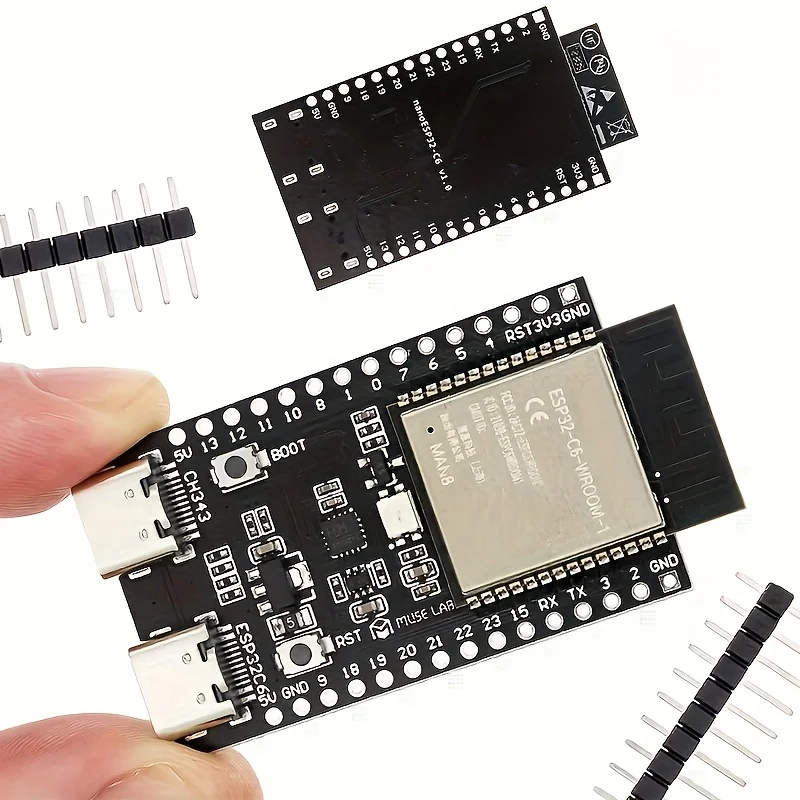 

ESP32-C6-N4 N8 N16 Development Board ESP32 C6 Core Board for 2.4GHz Wi-Fi Bluetooth 5 Zigbee 3 Thread Low Power Modules Type-C