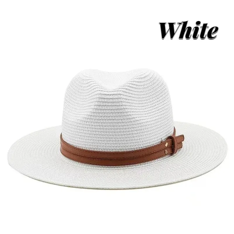 Big Head Size 60CM Straw Panaman Hat Foldable Woven Sun Hat  Men Plus Size Jazz Cap Women Beach Sun Protection Sun Shading Hat