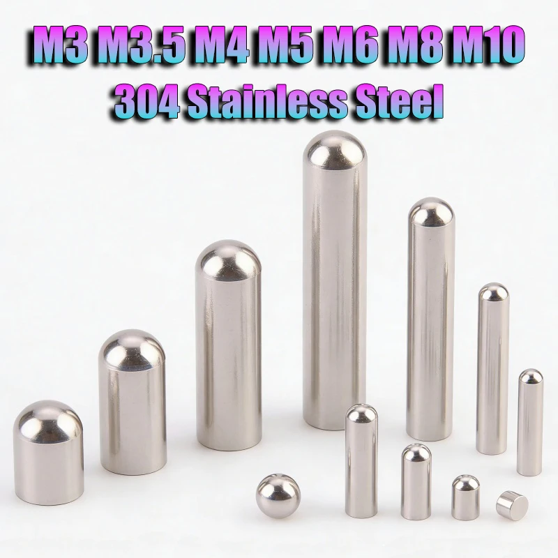5-50pcs 304 Stainless Steel Solid Round Head Cylindrical Pin M3 M3.5 M4 M5 M6 M8 M10 Locating Dowel Pin Hardware Fastener