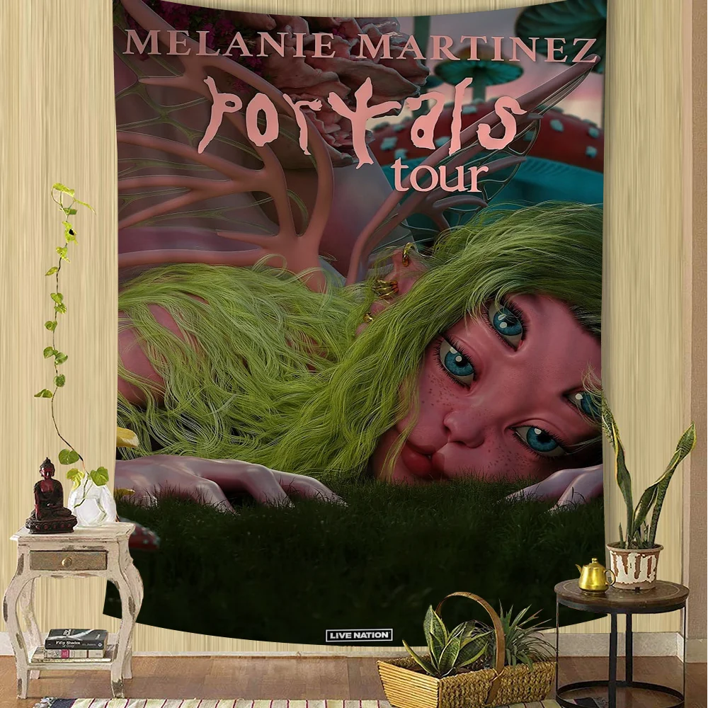 التارو المعلق بنسيج أنيمي ، سجاد الحائط ، ملاءات معلقة على الحائط ، بوابات المغنية ميلاني مارتينيز ، الهيبي