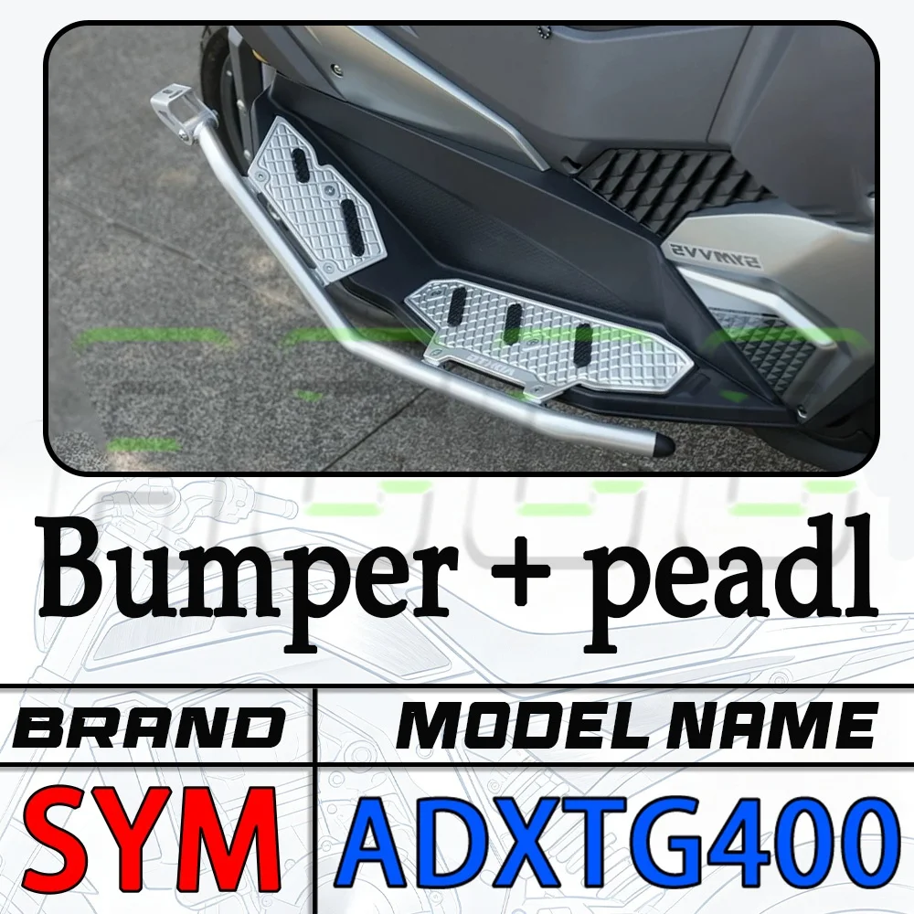 Footboard Spotlight Bracket Front Crash Bar For SYM ADXTG400 Modified Accessories