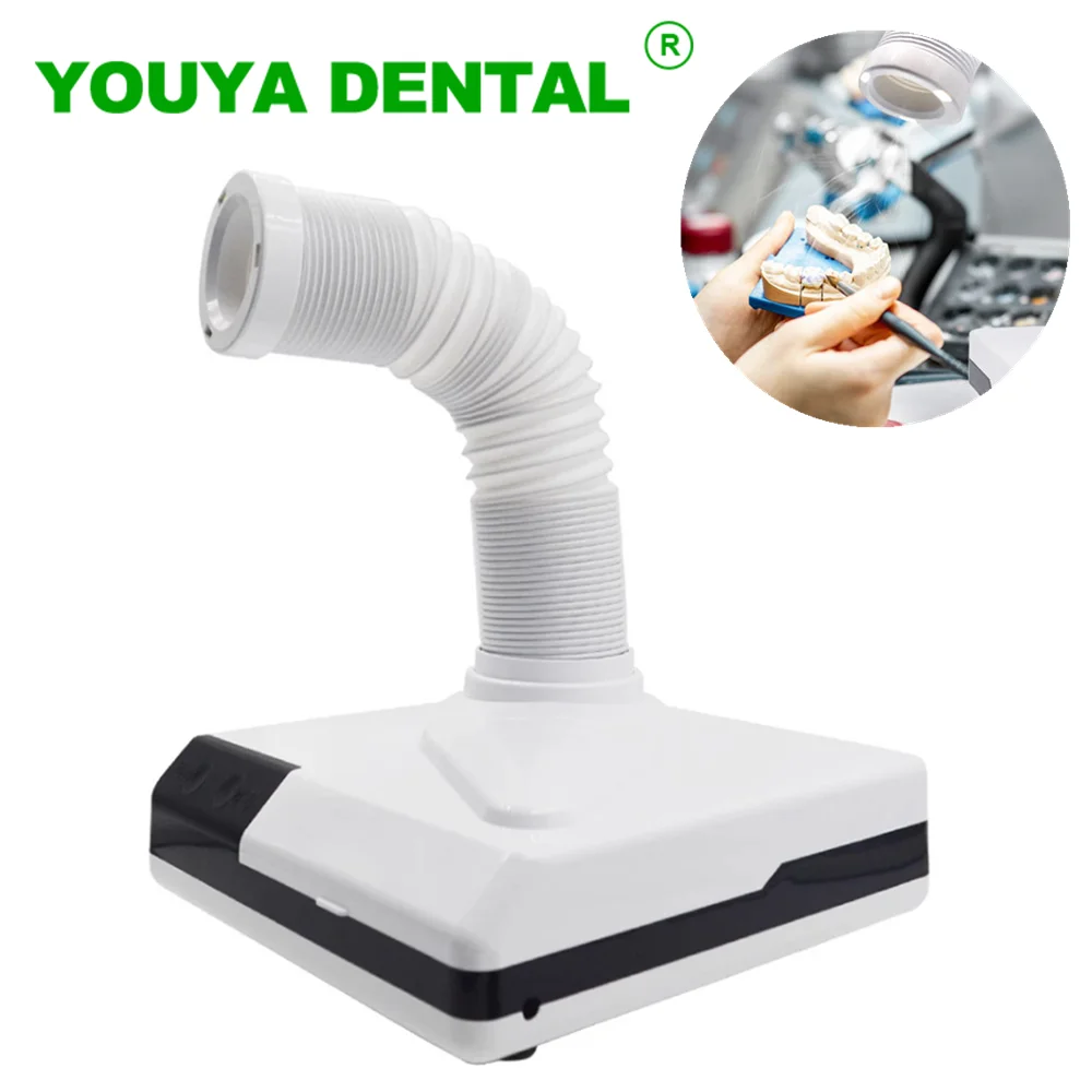 Dental Lab Vacuum Cleaner 60W Dust Collector Extractor Dentistry Desktop Suction Machine Polisher Dual-Purpose Equipment Fan Led