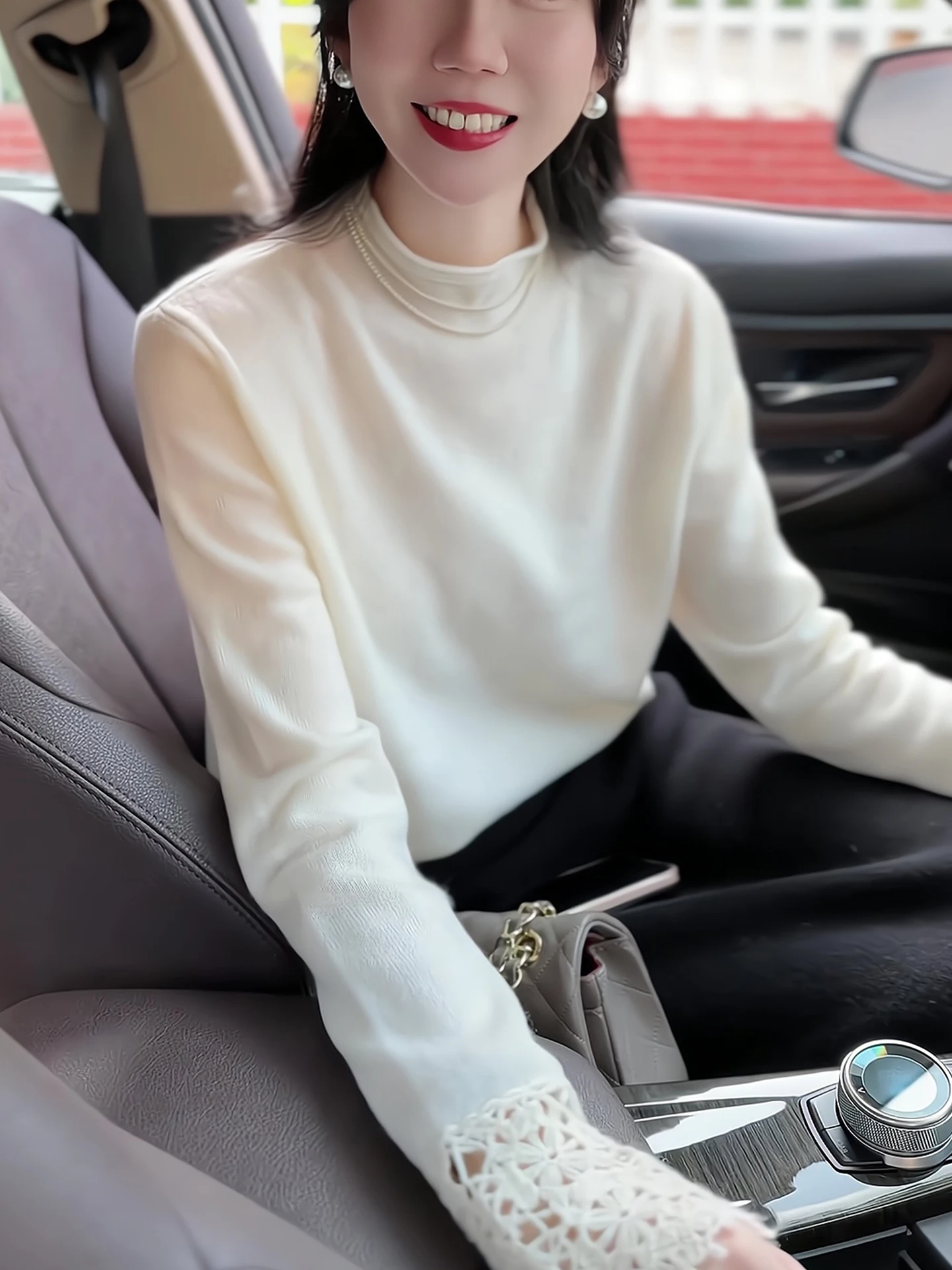 المرأة طويلة Sve الجوف خارج محبوك irt لينة مريحة طبقة قاعدة بسيطة مباراة كل الشتاء Faion الكورية Sle مستقيم... #3