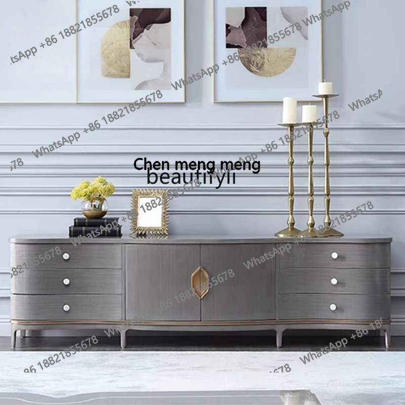 

American light luxury, small apartment living room coffee table TV cabinet combination modern simplicity, storage, floor cabinet