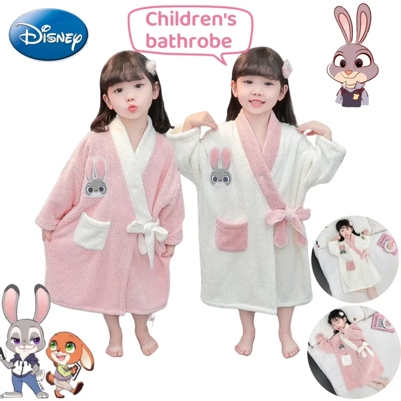 

New Disney Judy Anime Card Set Character Cute Plush Dressing Gown Creative Kawaii Girl Bathrobe No Shedding Quick Dry Bath Towel