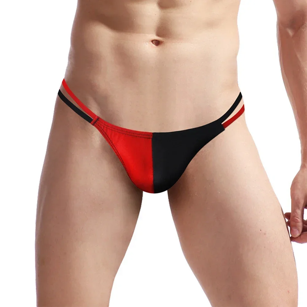 Sexy Men's Comfortable Pouch Briefs Stretch Thongs G-Strings Underwear Lingerie Low Rise Man T-Panties Underpants