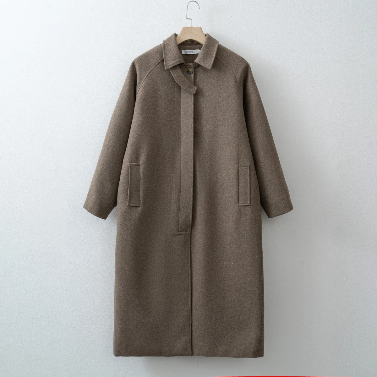 Women's Spring Wool Maxi Coat - Long Overcoat