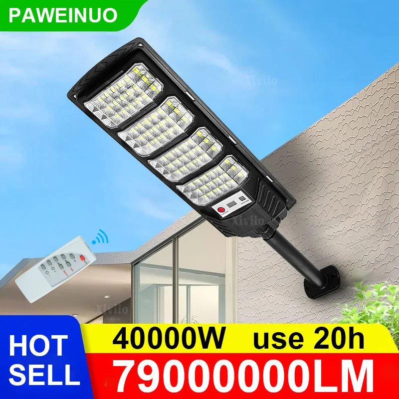 

2025 Недавно 4000 Вт. Наружная солнечная лампа 7900000000LM Ультра яркие солнечные огни с индуктивными светильниками Courtyard Street Garden Wall Lamp