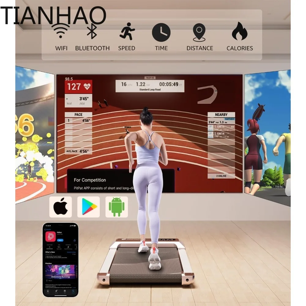2-in-1 Under Desk Treadmill: 2.5HP Low-Noise, Remote Control, Portable for Home Office, Tool-Free Setup