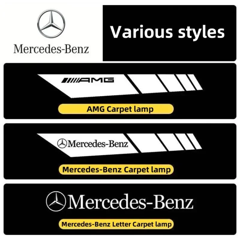 Lampada per moquette automatica per Mercedes-Benz classe C W205 classe E W213 GT specchietto retrovisore per porta di benvenuto per AMG Light Angel