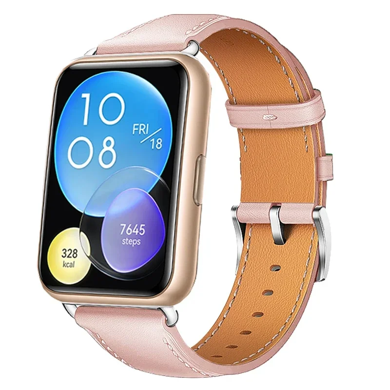 Correa de cuero para Huawei Watch Fit 2, pulsera deportiva de repuesto, pulsera retro auténtica, accesorios para Huawei Fit2