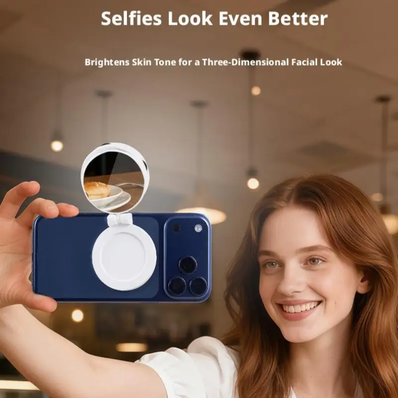 Magnetic Selfie Phone Fill Light Rechargeable LED Portable Live Video Shooting Light Anchor Beauty Chin Fill Light Adjustable
