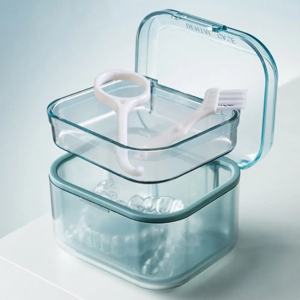 

Orthodontic Retainer Sealed Cleaning Box Denture Bath Box Dental Storage Case Teeth Braces Box False Teeth Storage Box