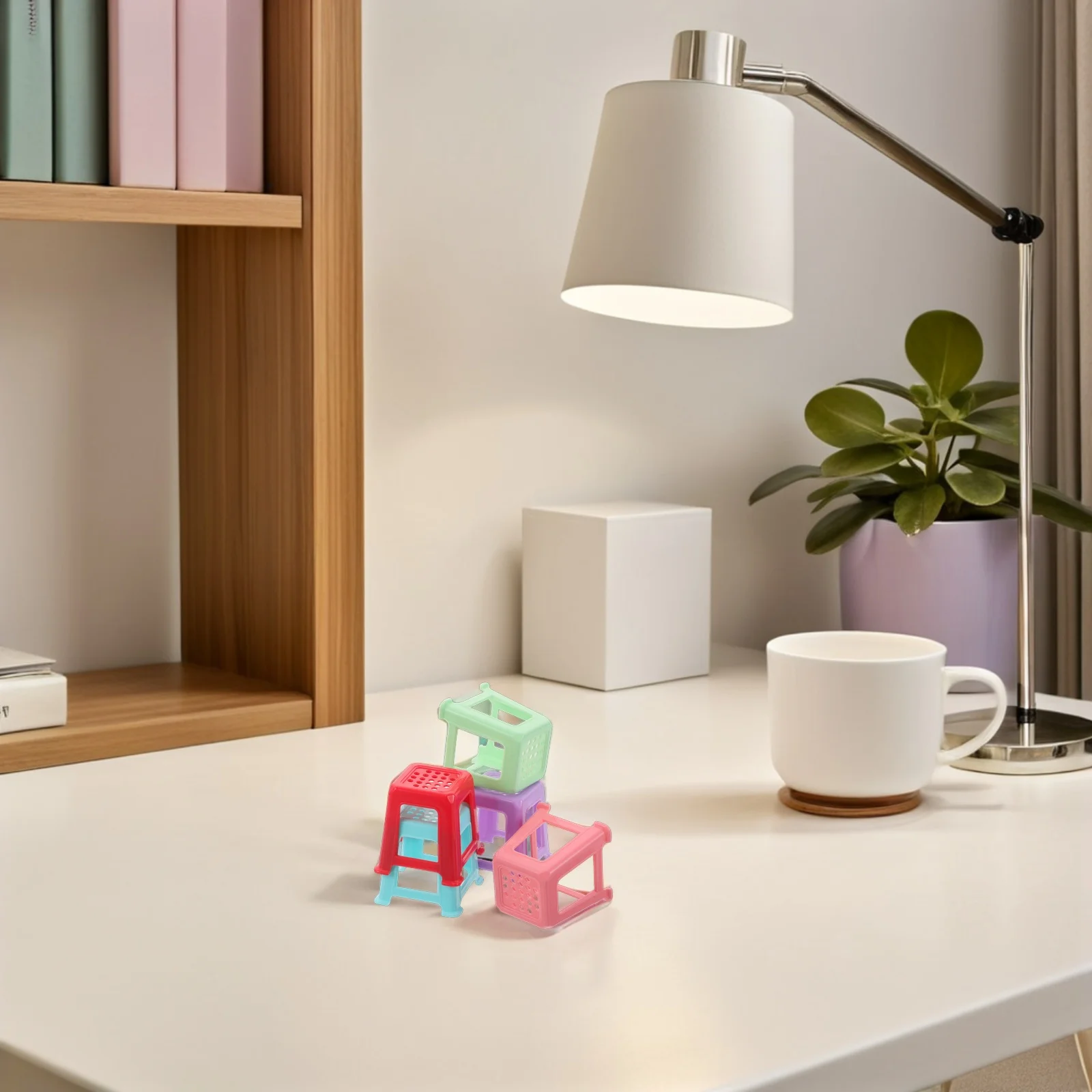 

20pcs Mini Canvas Stands For Painting, Solid Color Plastic Chair-Like Risers, Non-Slip Tabletop Easel For Fluid Pouring Art,