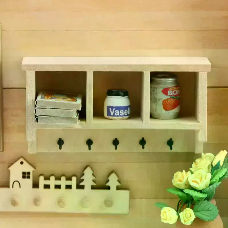 1/12 Domek dla lalek Symulacja Mini Półka Ścienna Wisząca Dekoracja Mebli do Domku dla Lalek Akcesoria do Domku dla Lalek