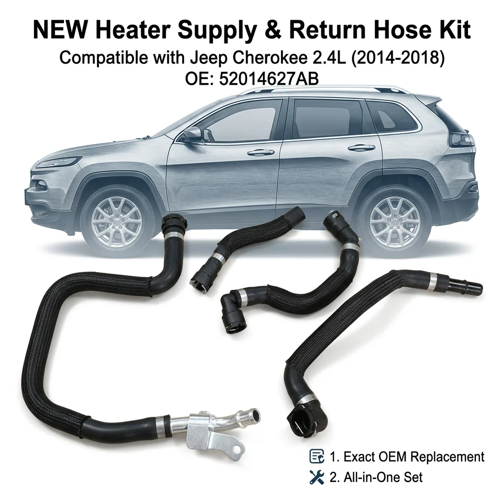 Nuevo kit de mangueras de conexión de entrada y salida del calentador para Jeep Cherokee 2.4L 2014 2015-2018 52014627AB 68199254AB 52014627AB 68192082AA