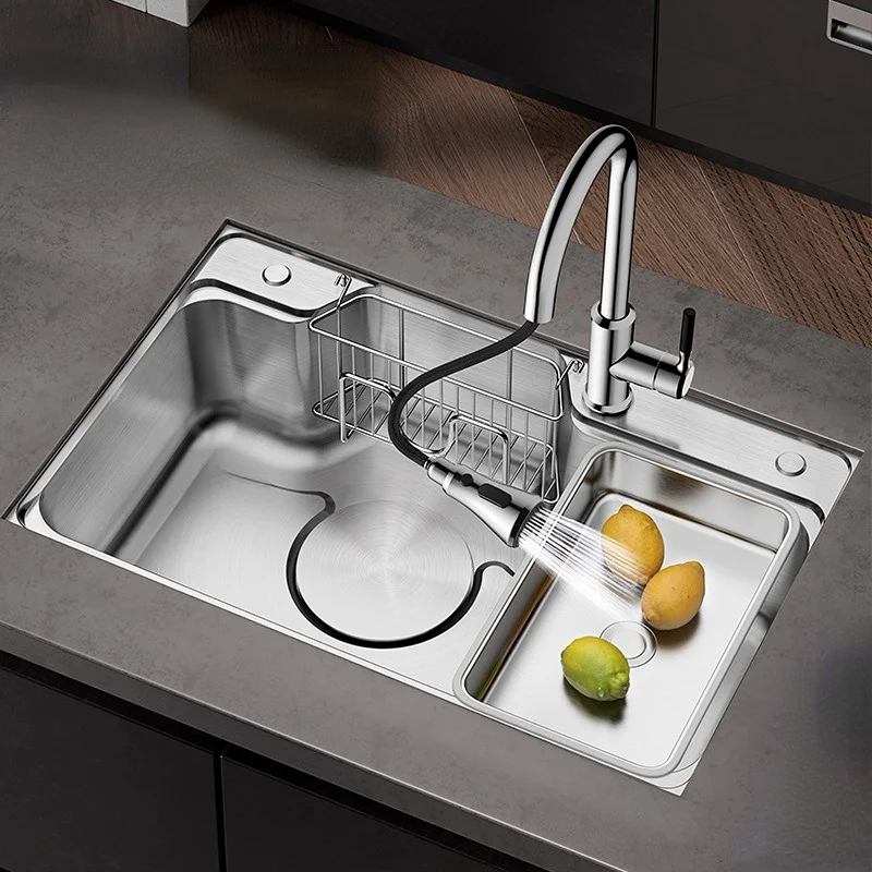 

Kitchen Sink 304 Stainless Steel Large Embedded Single Tank Set