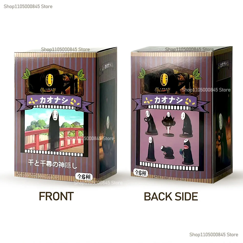 Spirited away sem rosto homem carro café bolo decoração caixa cega boneca mão modelo decoração presente