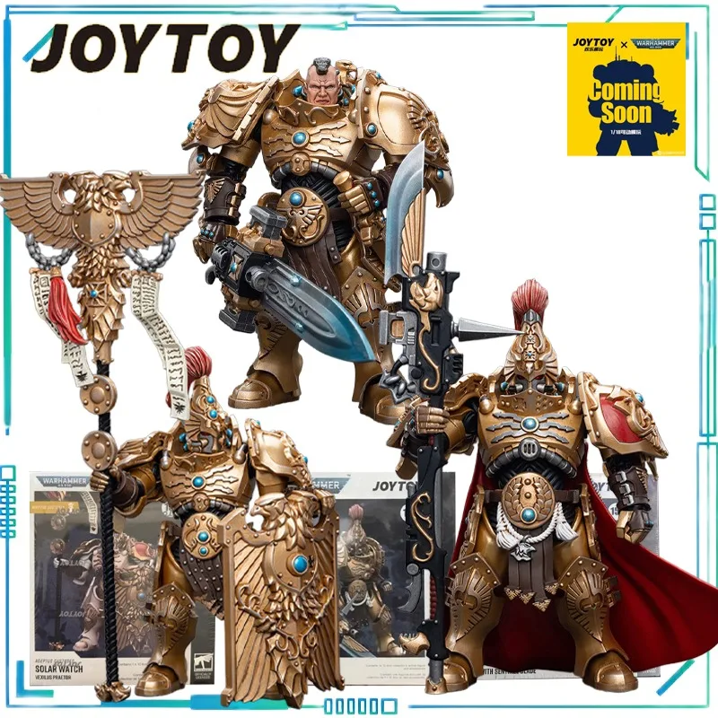 Joytoy genuíno joytoy x warhammer 40k série empresa comandante uma unidade de guarda bandeira oficial de execução modelo móvel presente do menino