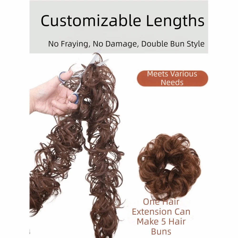 

Fashion Black Brown Elastic Hair Band Elastic Messy Style Long Curly Synthetic Wavy Texture Women Hairpiece Women's Hair