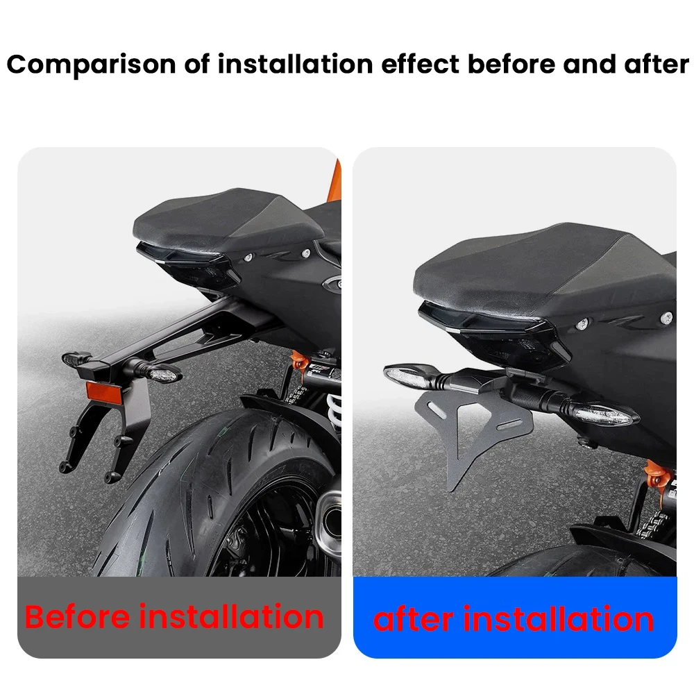 For 1290 Super Duke R 2020 2021 2022 2023 2024 Rear Short Tail Stock License  Holder Tailstock Frame Bracket
