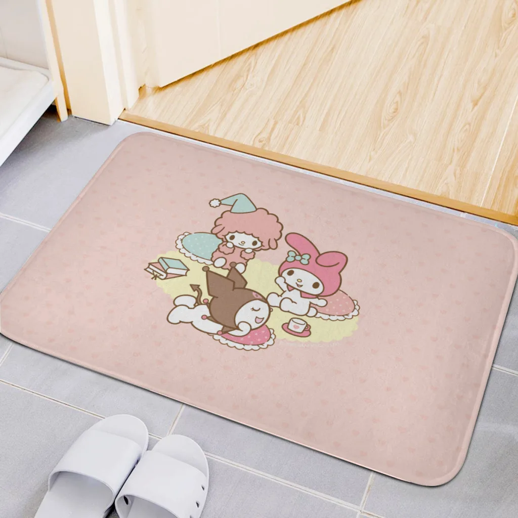 

Hello Kitty Sanrio Living Room Rug Carpet Flannel Slip Mat Aesthetic Room Decoration