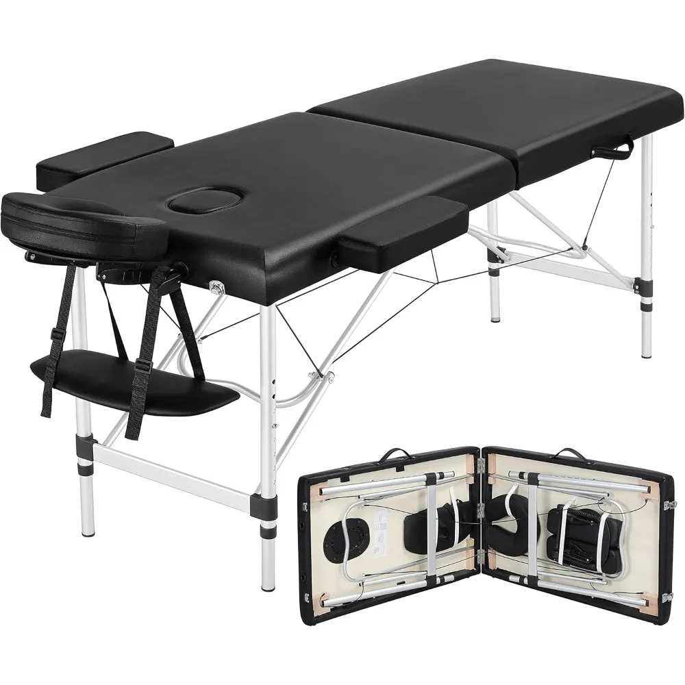 Yaheetech Massage Tables Portable 84inch Massage Bed Aluminium Height Adjustable Facial Salon Tattoo Bed with Non-Woven Bag