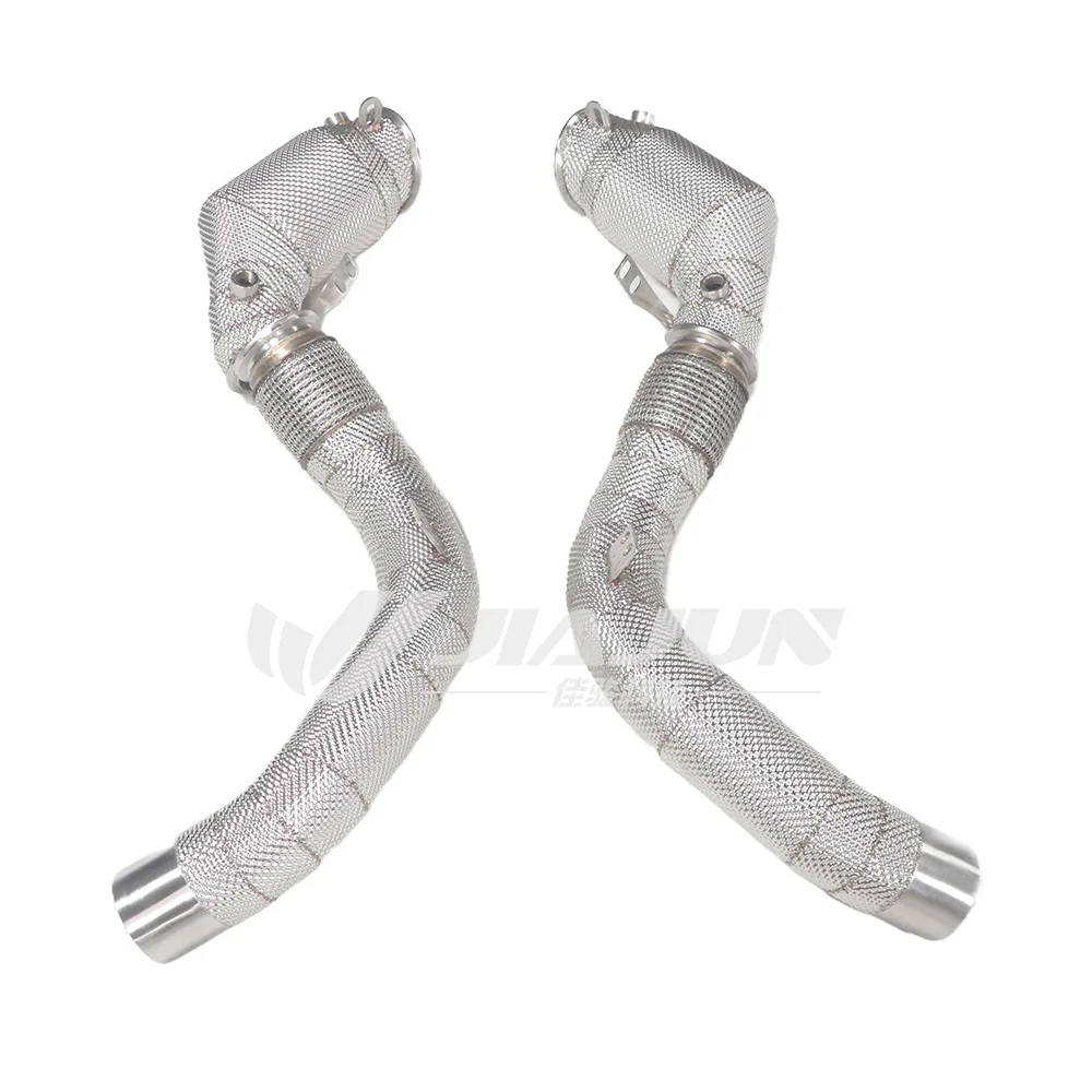 M5 F90 S63 4.4T Exhaust System with High-Flow Stainless Steel Downpipe Heat Shield and Three-Way Catalytic Converter
