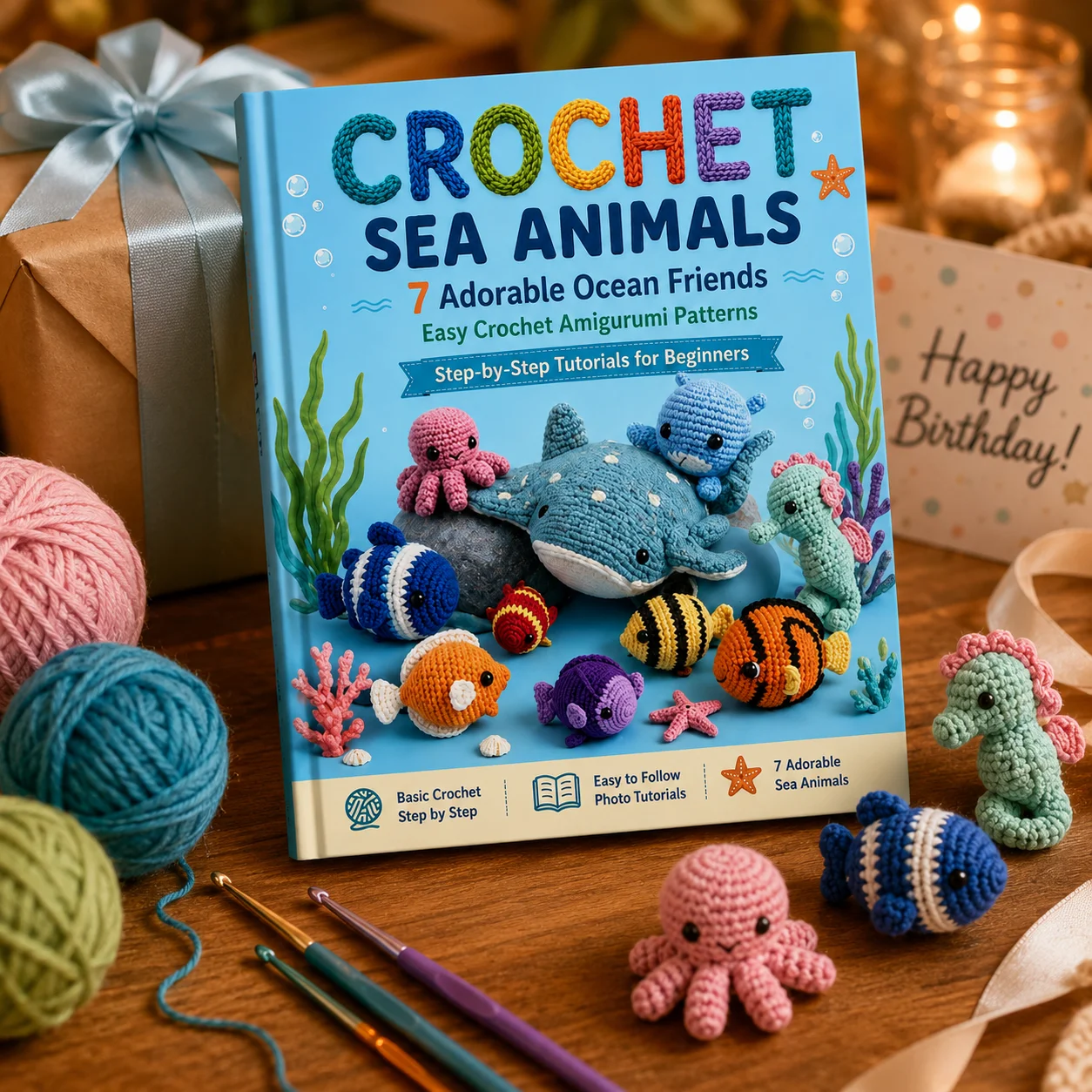 Crochet Sea Animals Amigurumi Pattern Book 7 Cute Ocean Friends Step‑by‑Step Crochet Guide for Beginners