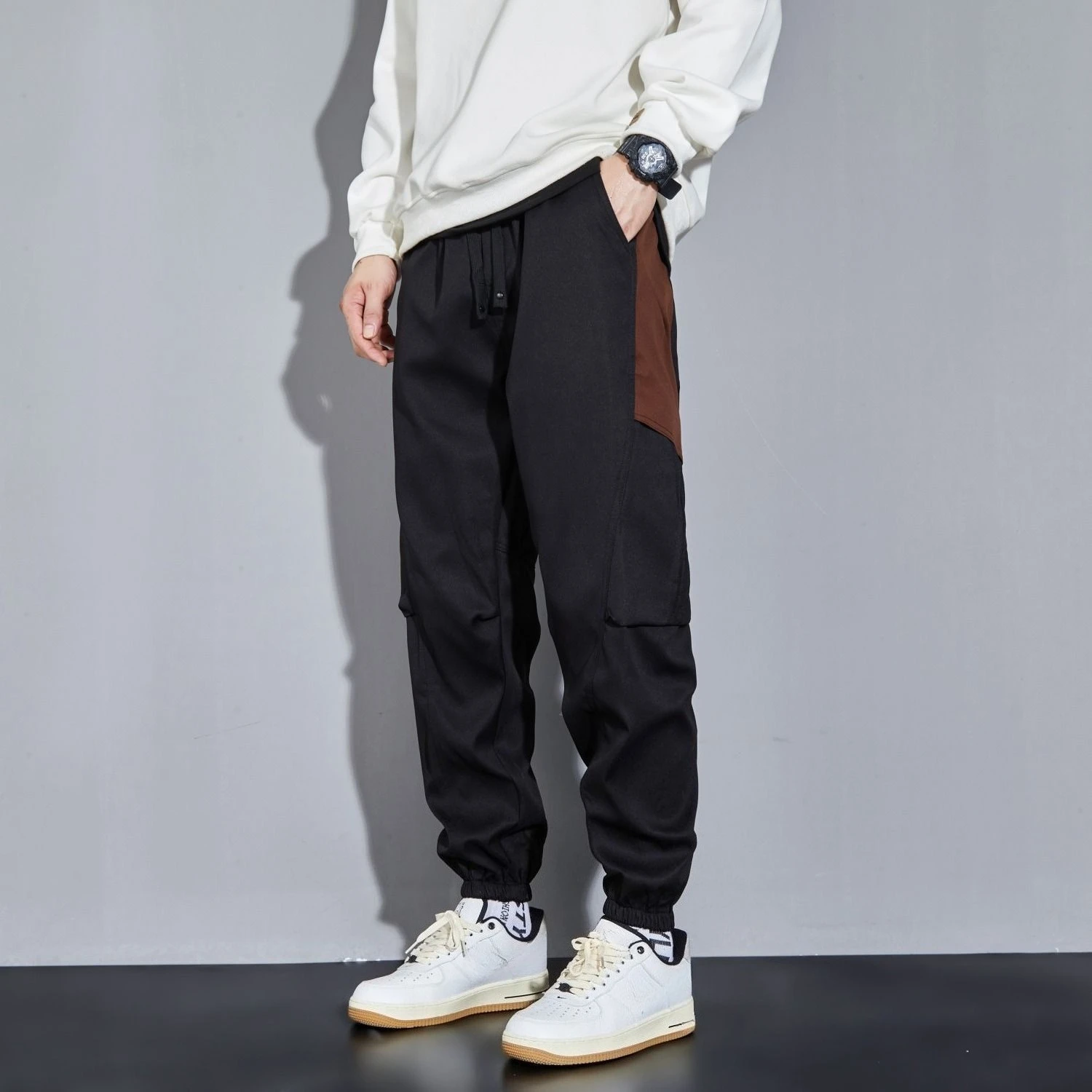 

Black Minimalist Low Price Harem Male Trousers Luxury Y2k Vintage Aesthetic Cotton Cheapest Slacks Regular Fit Men's Cargo Pants