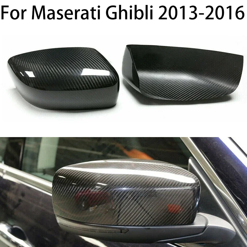 

For Maserati Ghibli 2013 2014 2015 2016 Real Carbon Fiber Car Door Wing Side Mirror Cover Caps Trim Auto modification