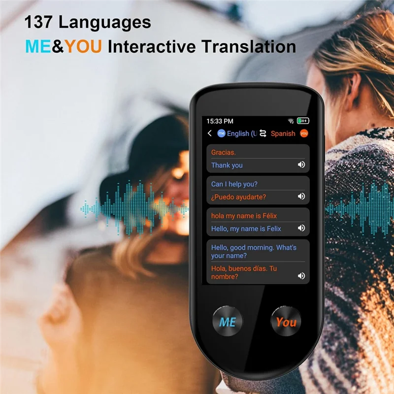 

Language Translator,Two Way Language Translator With Voice/Offline/Photo 137 Languages AI Translator For Travel Business